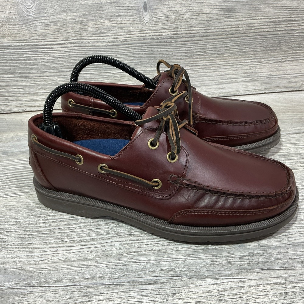 Rockport Mens Brown Leather Nautical Boat Casual Dock Shoes Size 7M -APM71384